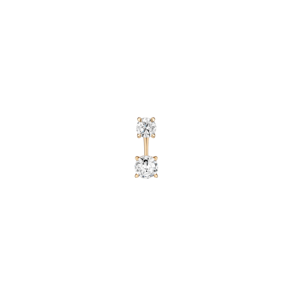 Lab Grown Diamond Ear Jacket - 1ct Round Bottom Stone