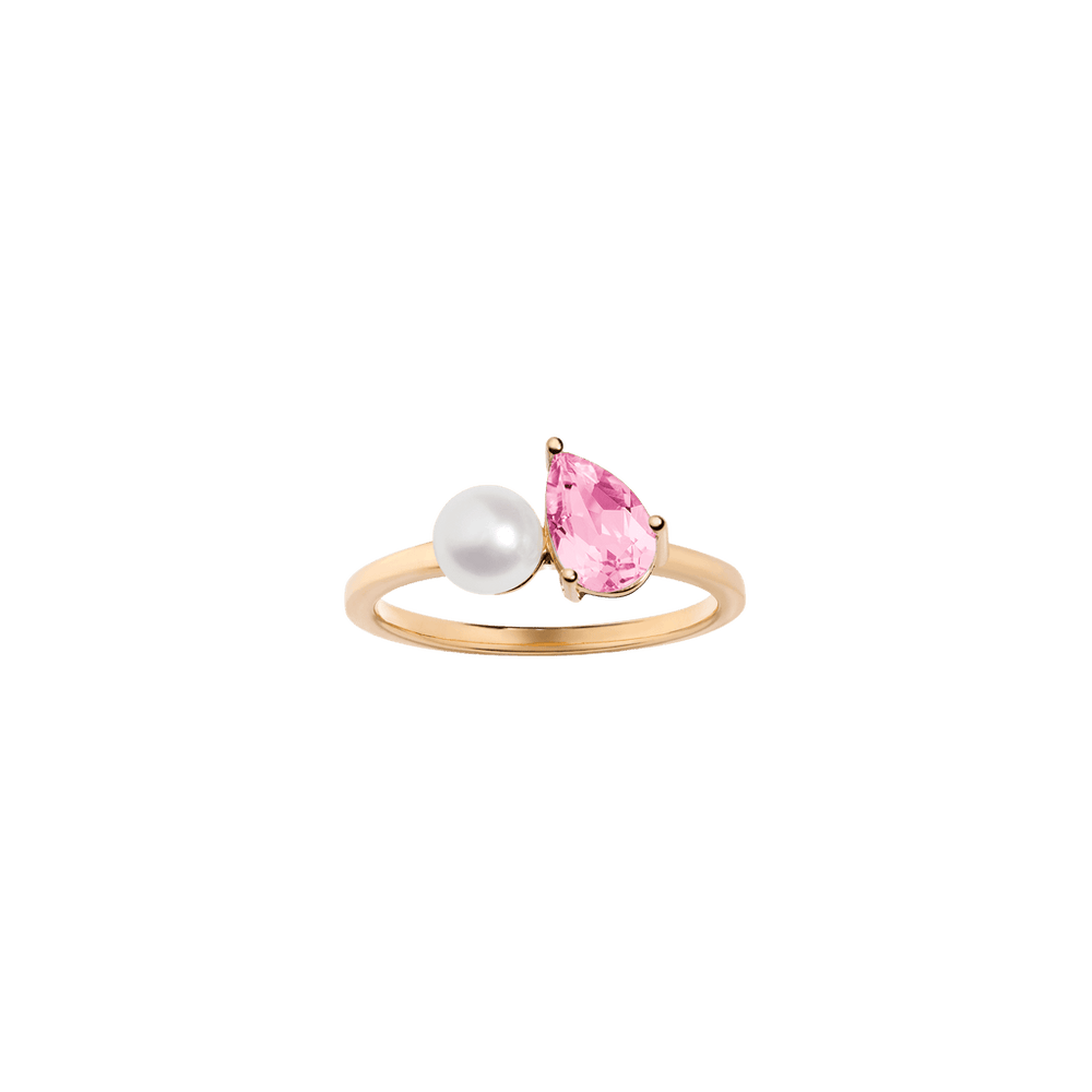 Pearl Toi et Moi Ring - Pink Sapphire