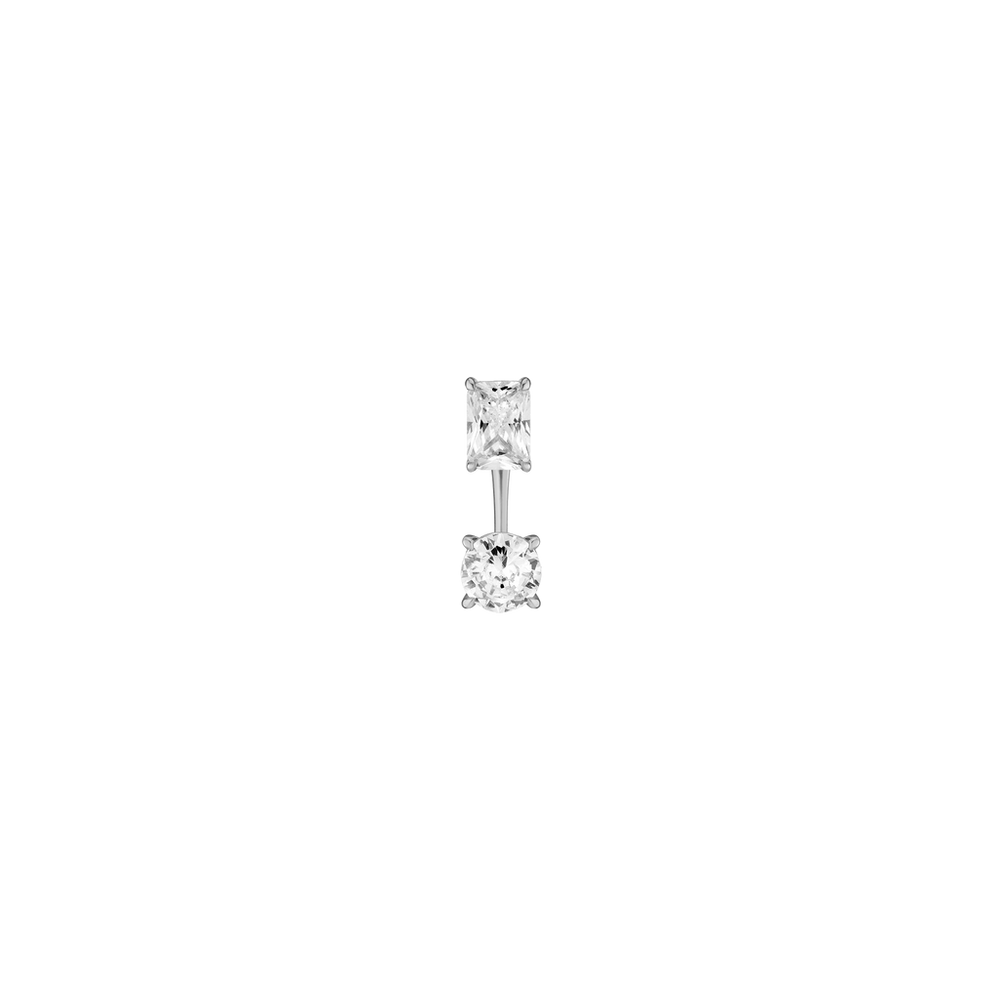 Lab Grown Diamond Ear Jacket - 1ct Oval Bottom Stone