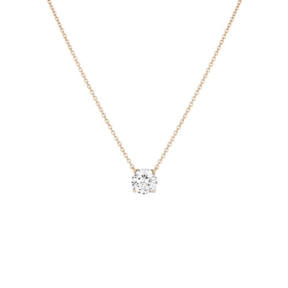 Round Gemstone Solitaire Necklace