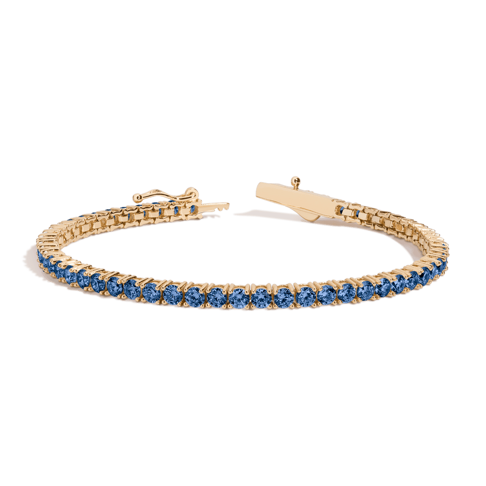 Lab Grown Blue Sapphire Tennis Bracelet - 6ct