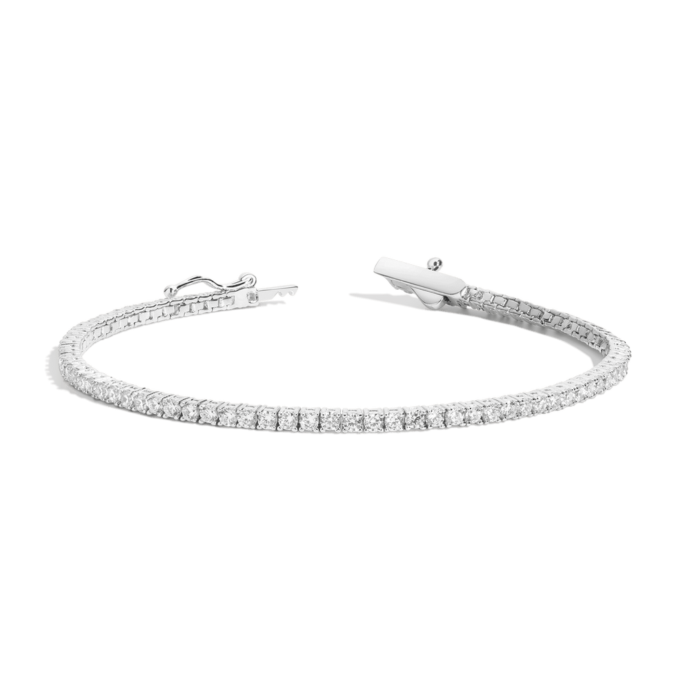 Lab Grown White Sapphire Tennis Bracelet