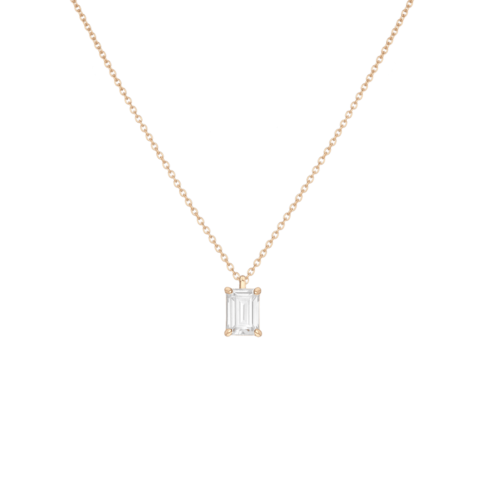 Emerald Gemstone Solitaire Necklace