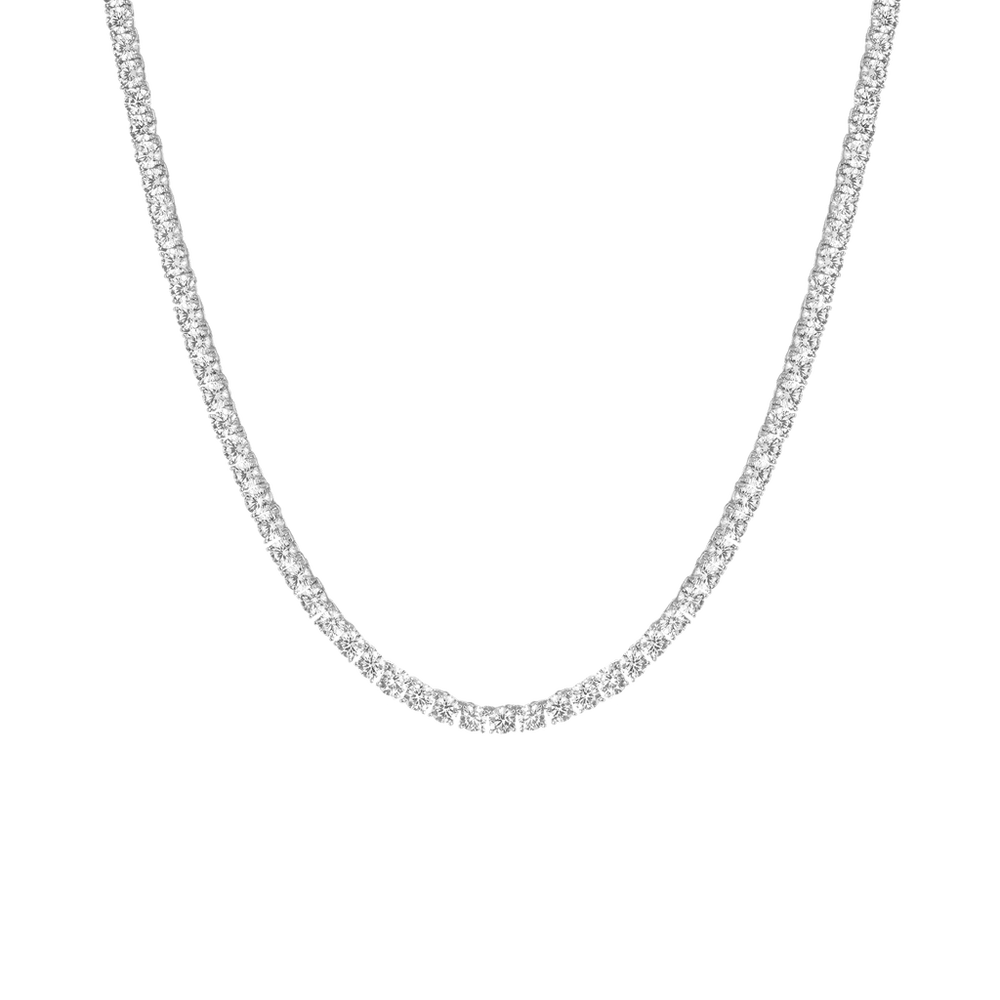 Lab Grown White Sapphire Tennis Necklace - 22ct