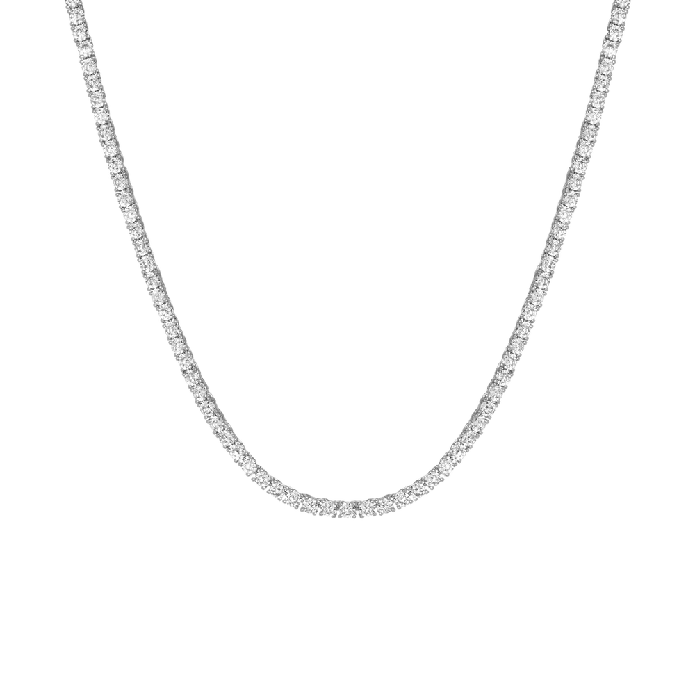 Lab Grown White Sapphire Tennis Necklace - 13ct