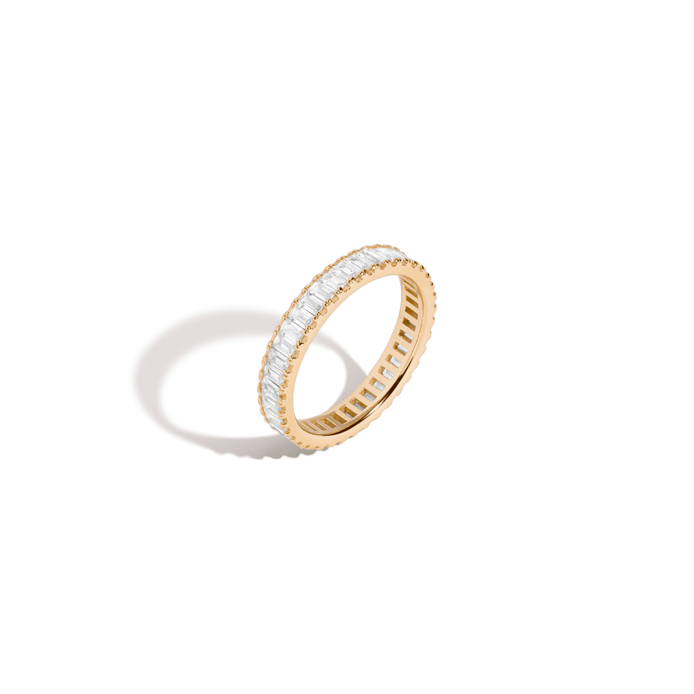 Lab Grown White Sapphire Baguette Eternity Ring