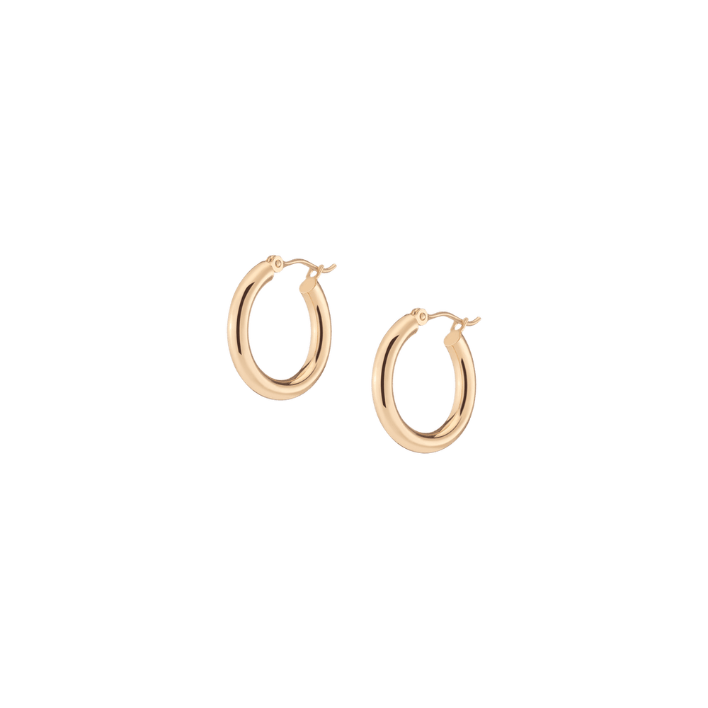 Gold Hoop Earrings - 3mm (20mm)