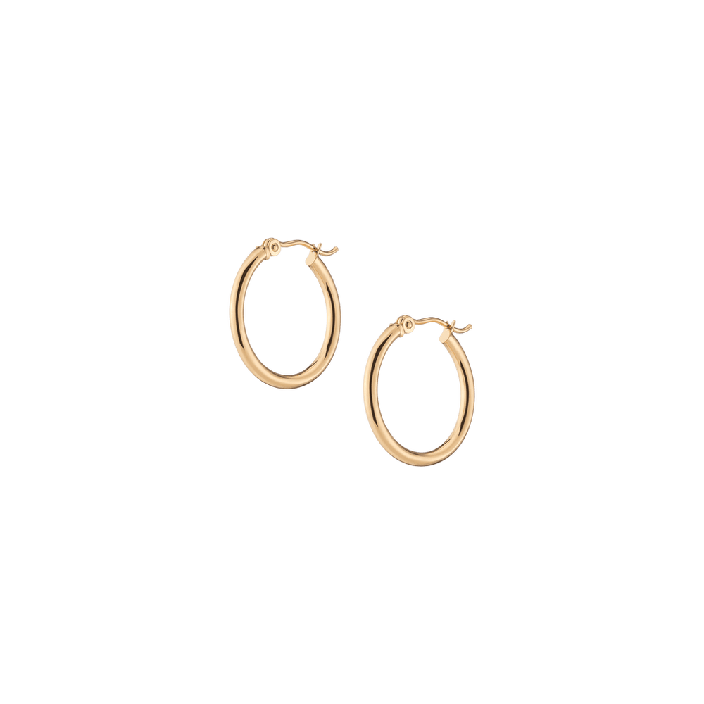 Gold Hoop Earrings - 2mm (20mm)