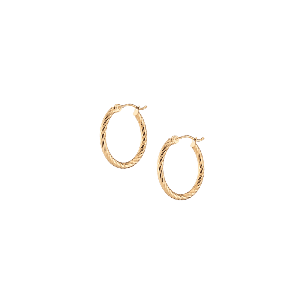 Thin Twisted Hoop Earrings (20mm)