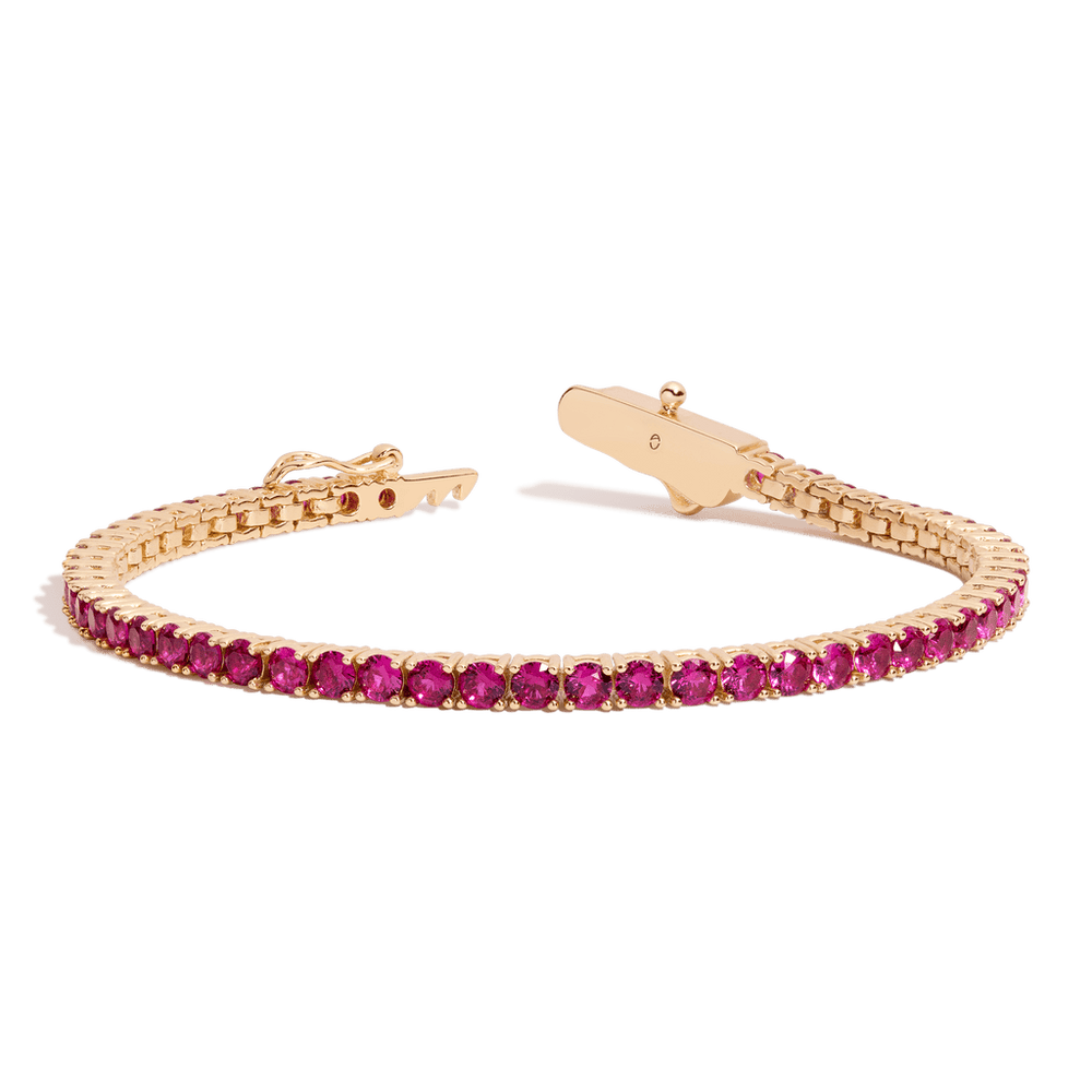 Lab Grown Red Ruby Tennis Bracelet - 6ct
