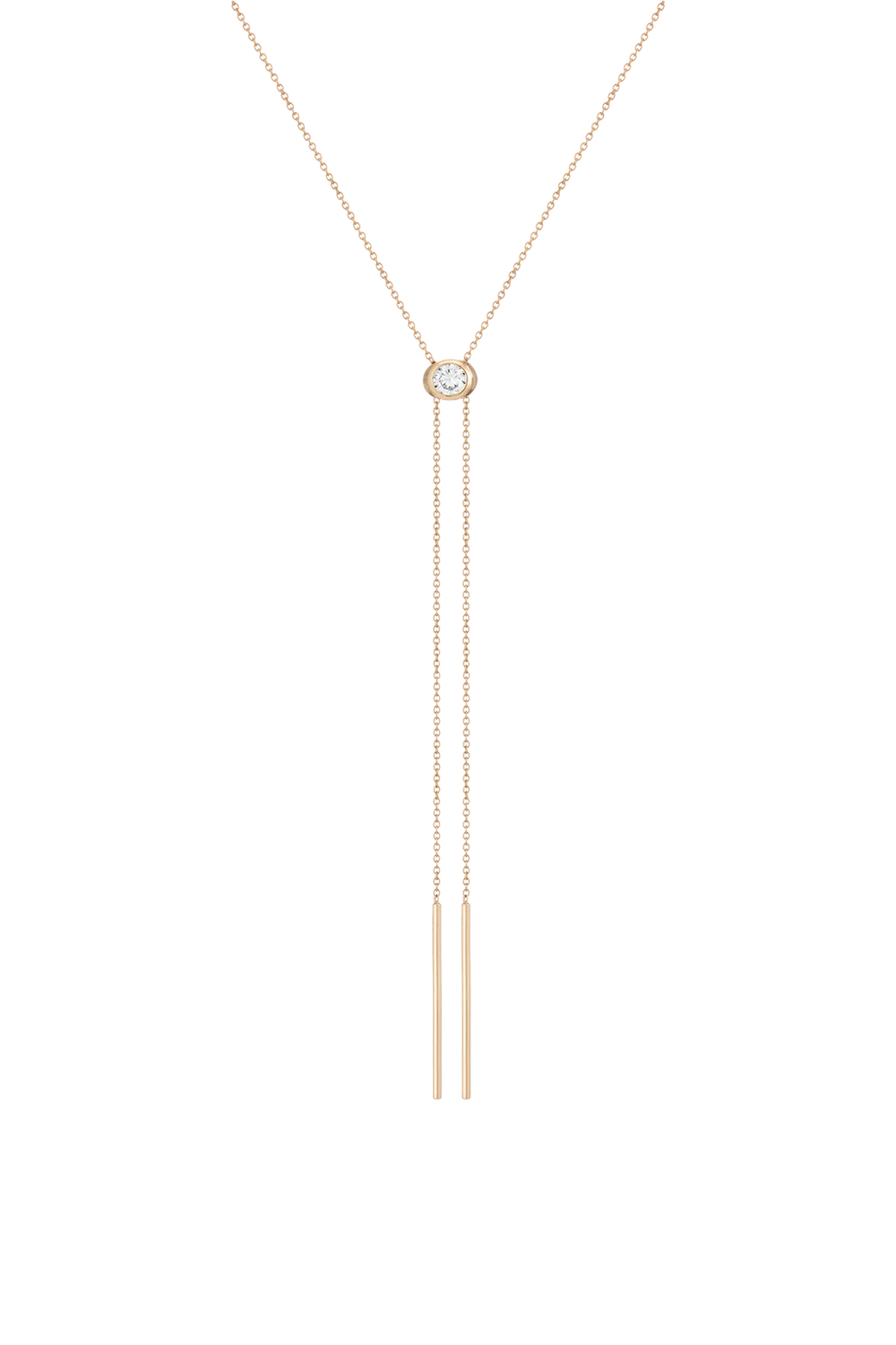 Aurate x Frye: Lab Grown White Sapphire Bolo Necklace