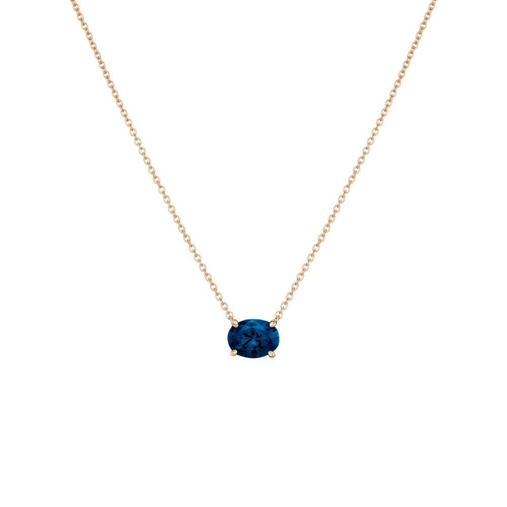 Oval Gemstone Solitaire Necklace