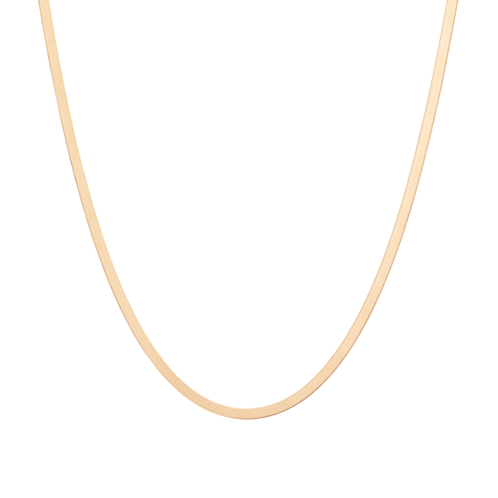 Gold Herringbone Chain Necklace