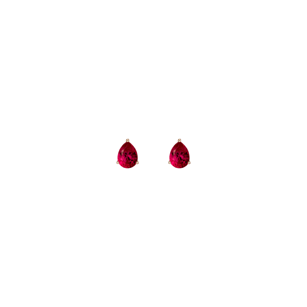 Pear Gemstone Solitaire Stud Earrings
