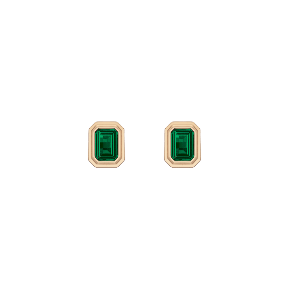 Lab Grown Emerald Heirloom Stud Earrings