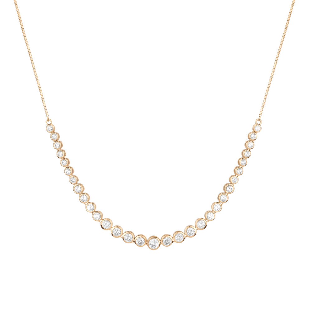 Graduated Lab Grown Diamond Bezel Necklace