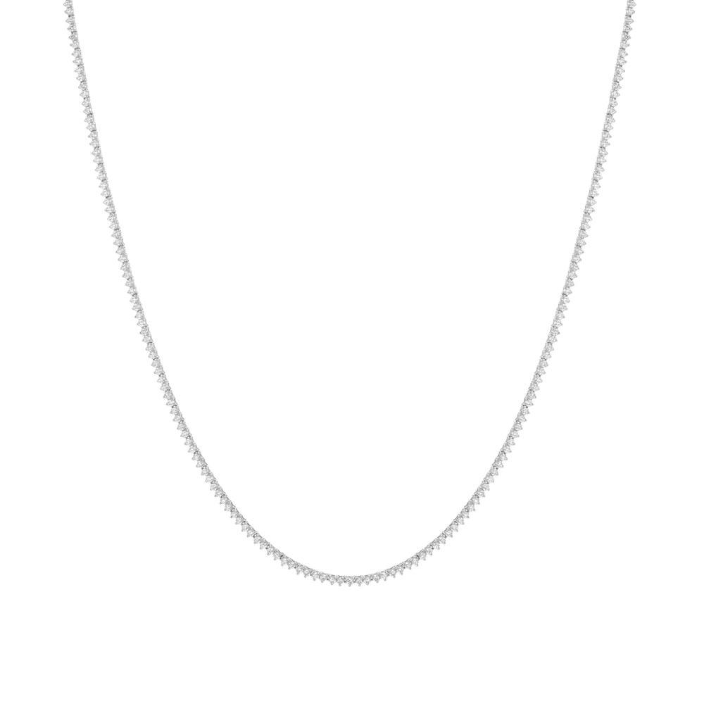 Three-Prong Lab Grown Diamond Tennis Necklace