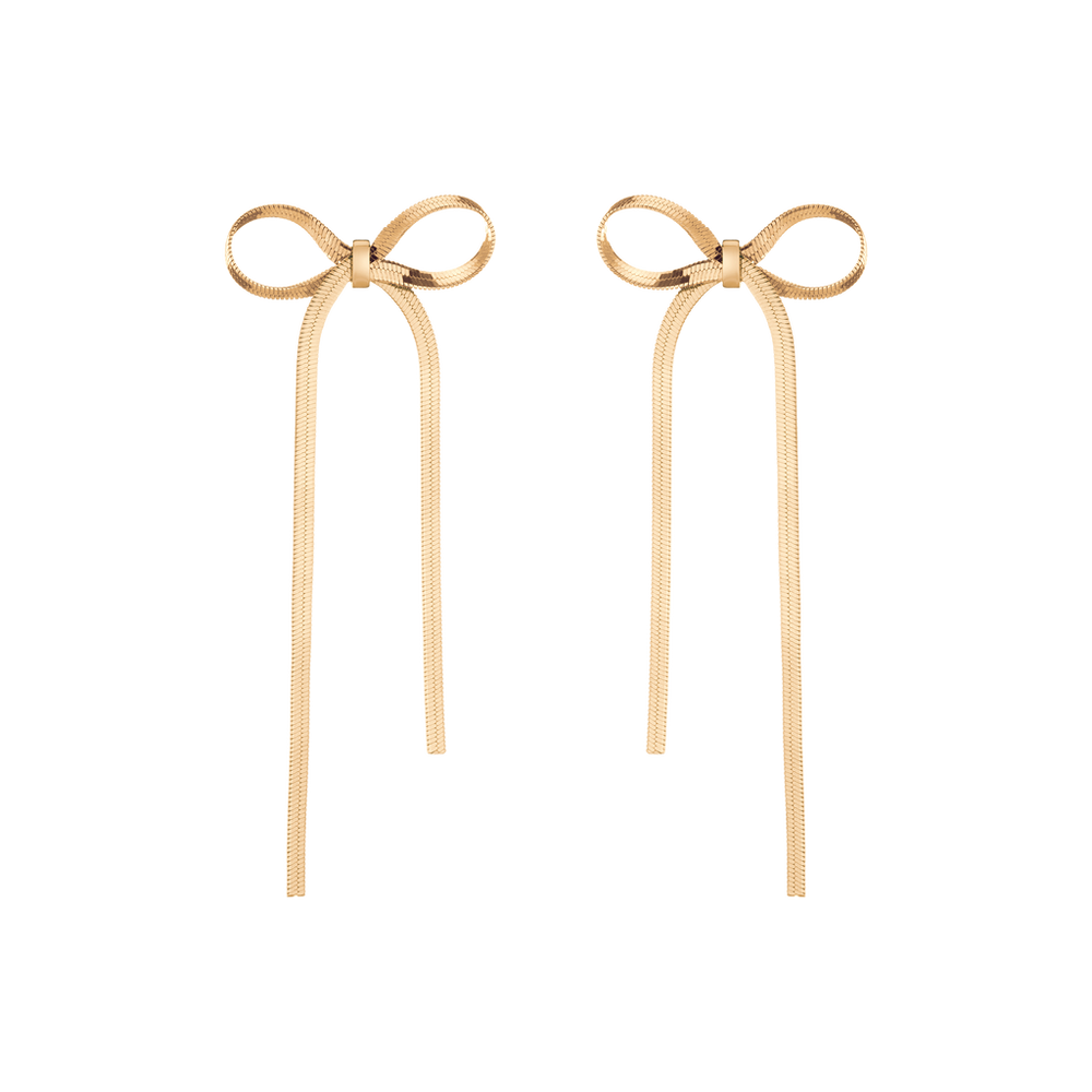 Herringbone Bow Earrings