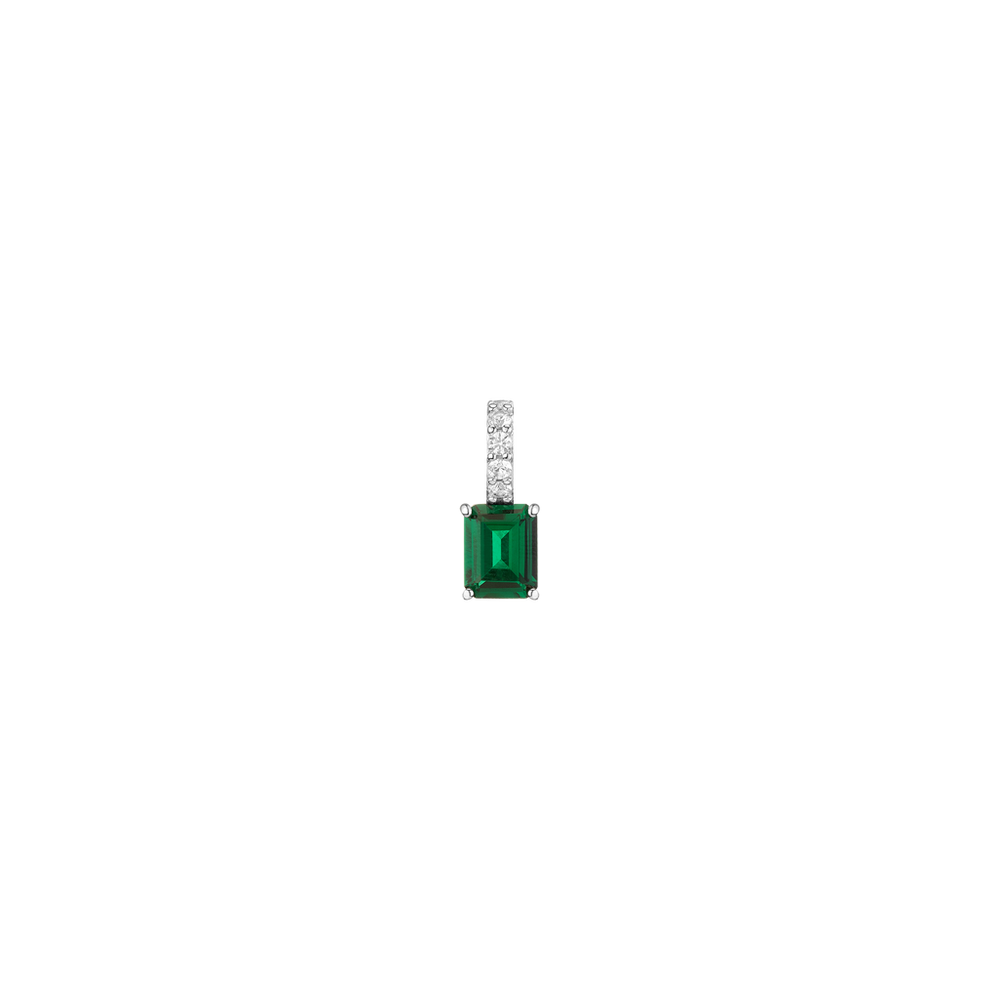 Emerald Cut Tennis Charm Pendant