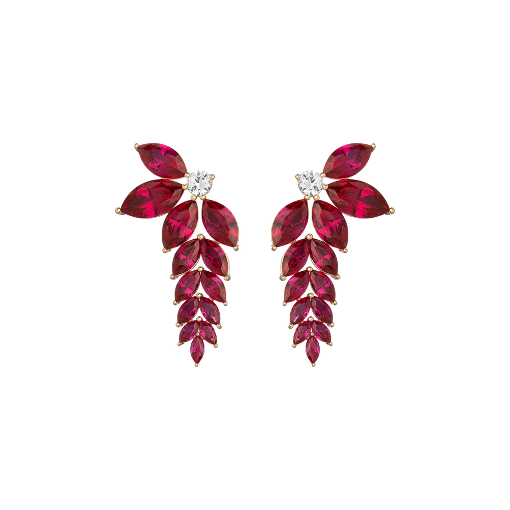 Aurate x Marilyn Monroe: Lab Grown Red Marquise Waterfall Earrings