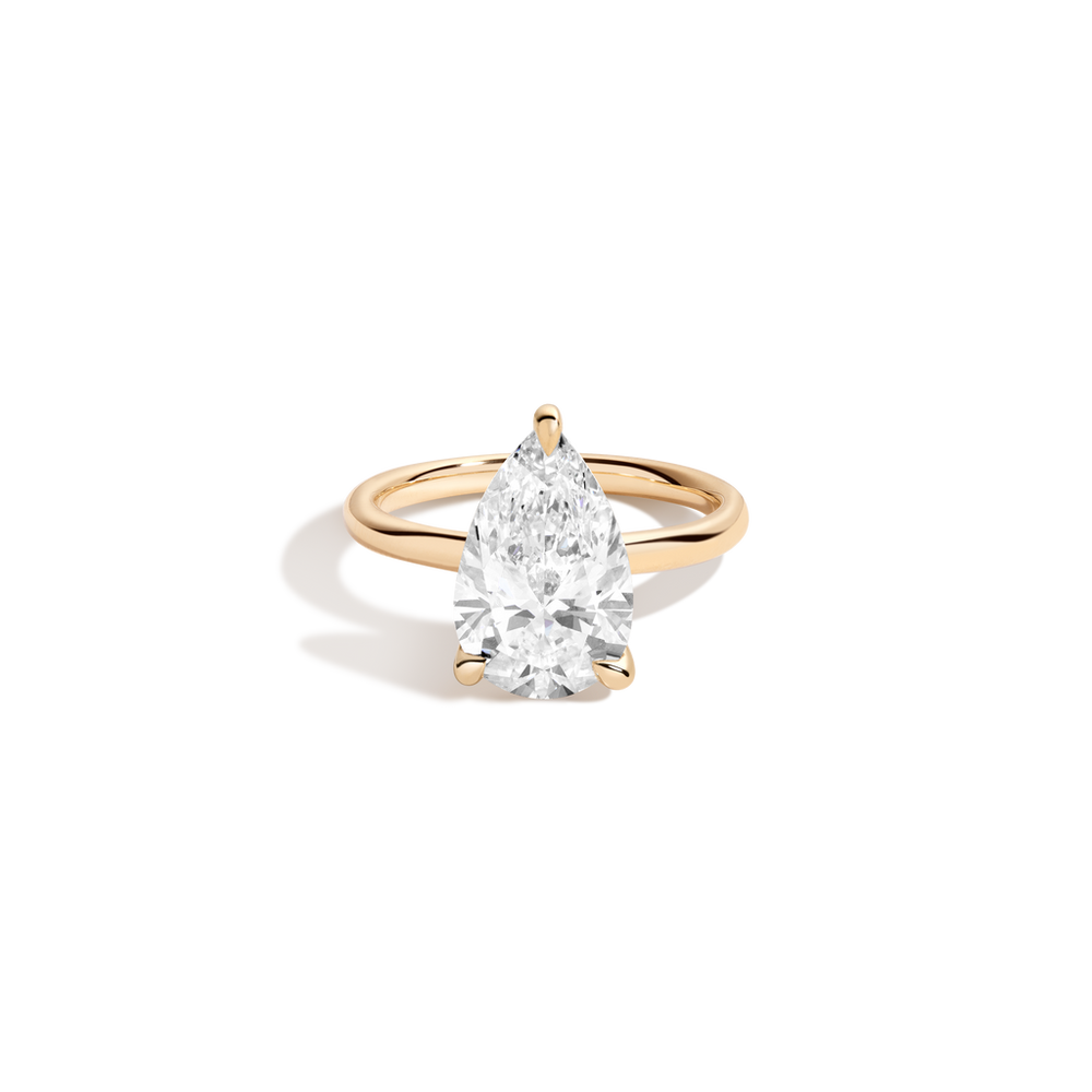 4ct Pear Lab Grown Diamond Solitaire Ring