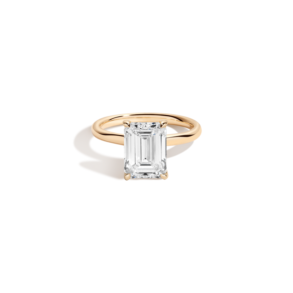 4ct Emerald Lab Grown Diamond Solitaire Ring