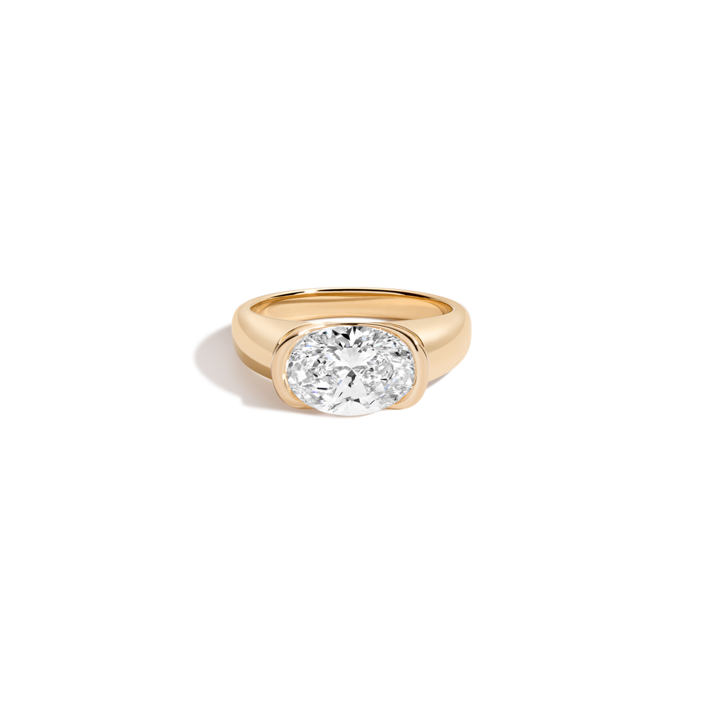 3ct Oval Lab Grown Diamond Floating Signet Ring