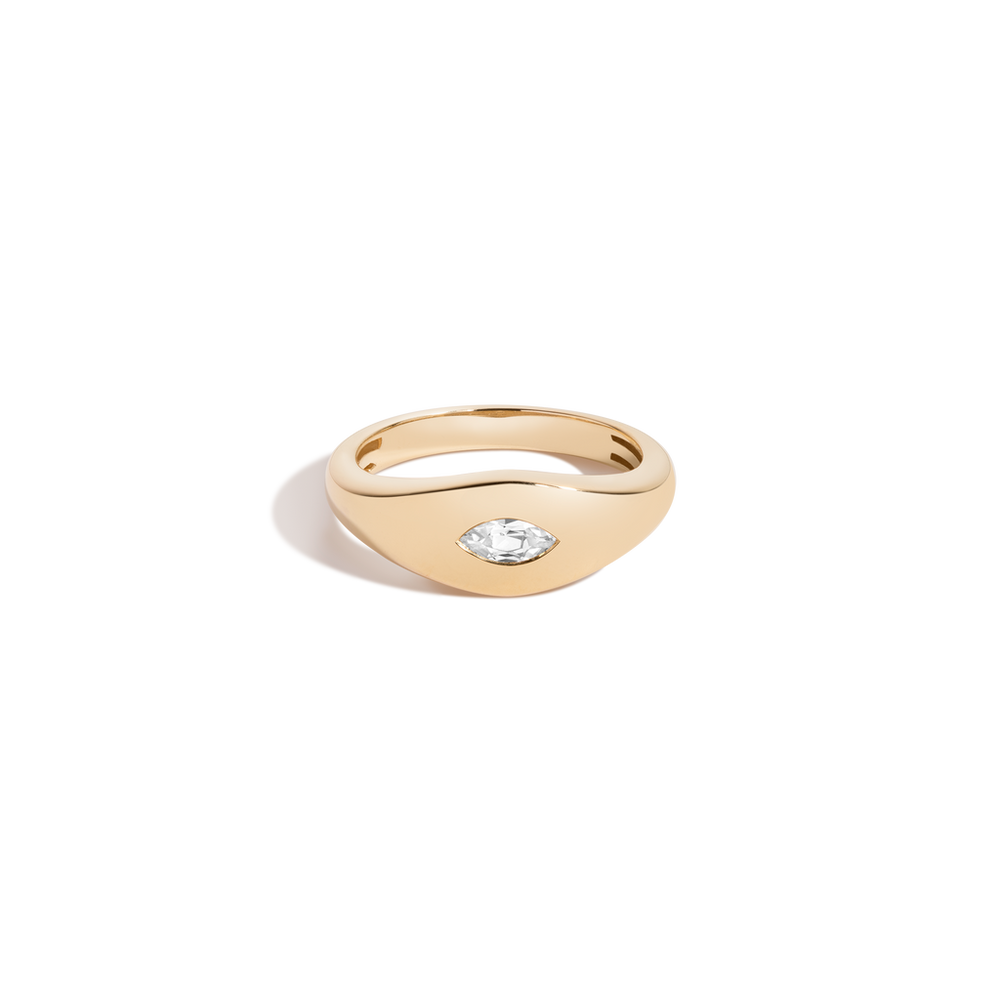 Chunky Lab Grown White Sapphire Marquise Ring