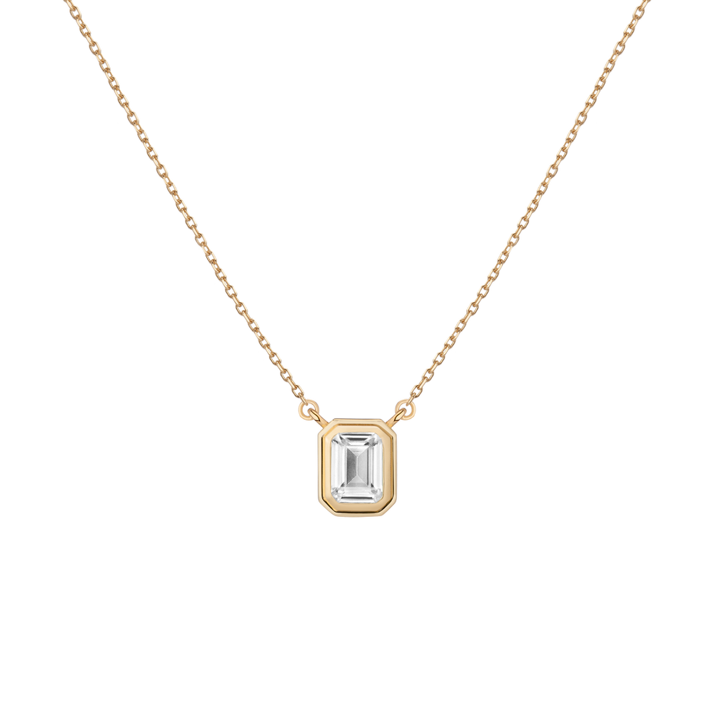 Lab Grown White Sapphire Heirloom Necklace