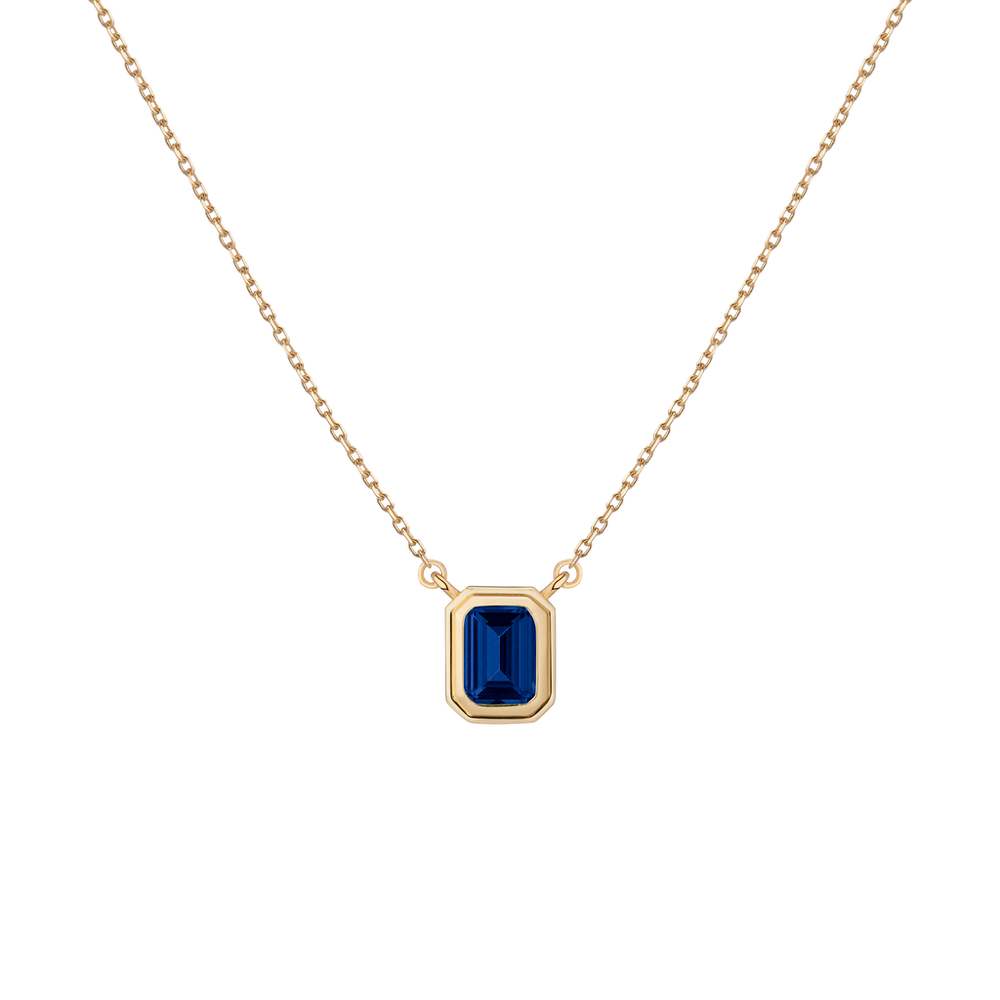 Lab Grown Blue Sapphire Heirloom Necklace