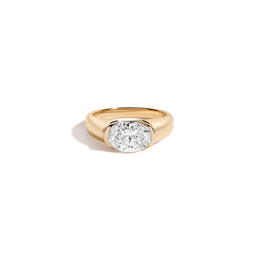 2ct Oval Lab Grown Diamond Floating Signet Ring