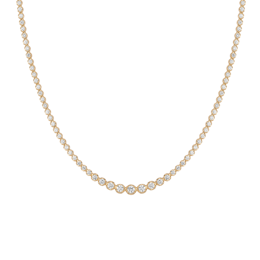 4ct Lab Grown Diamond Graduated Tennis Necklace
