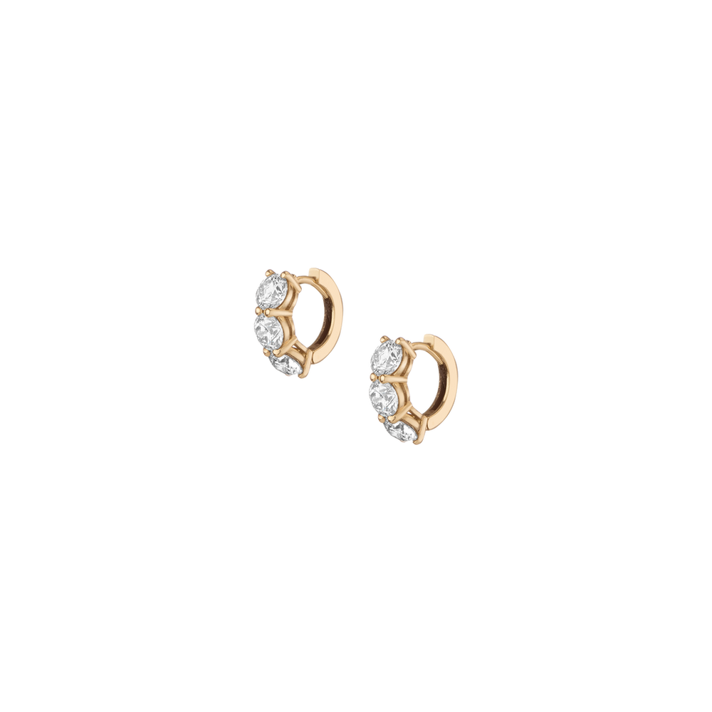 Round Lab Grown Diamond Huggie Earrings