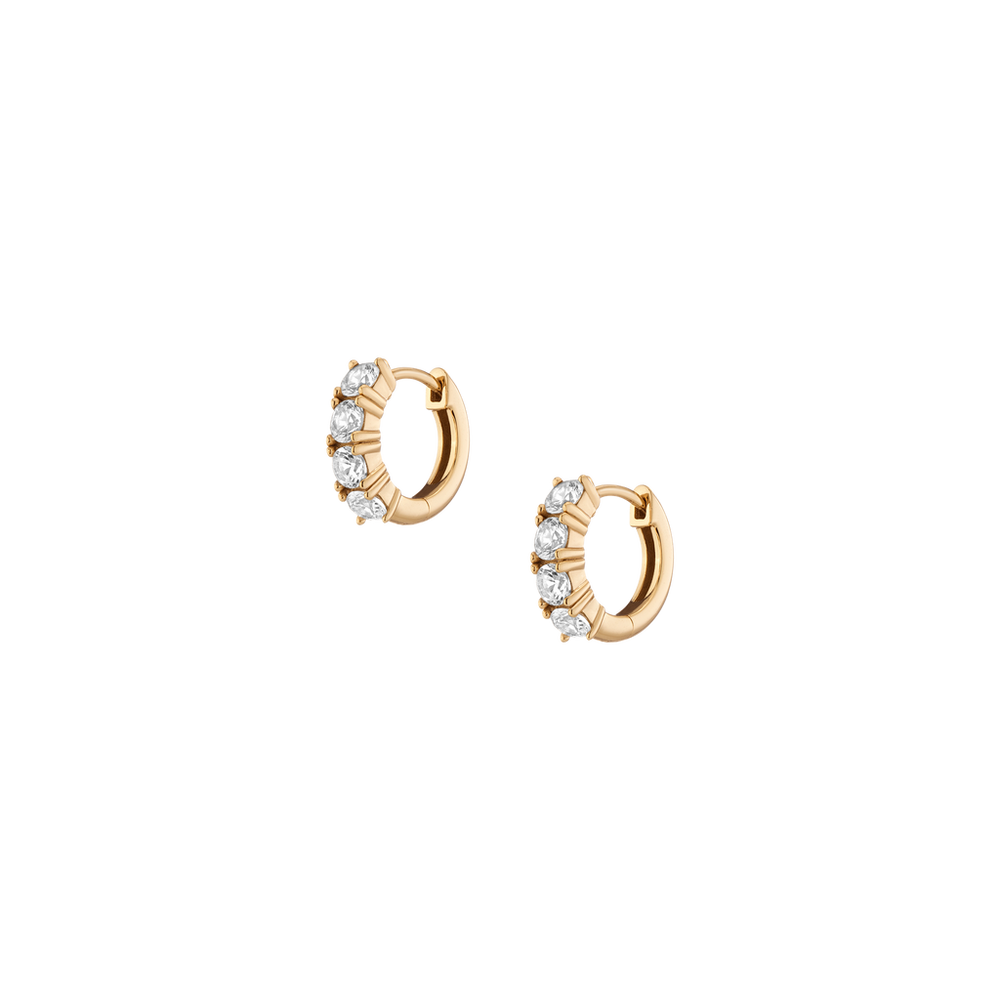 Bold Lab Grown White Sapphire Huggie Earrings