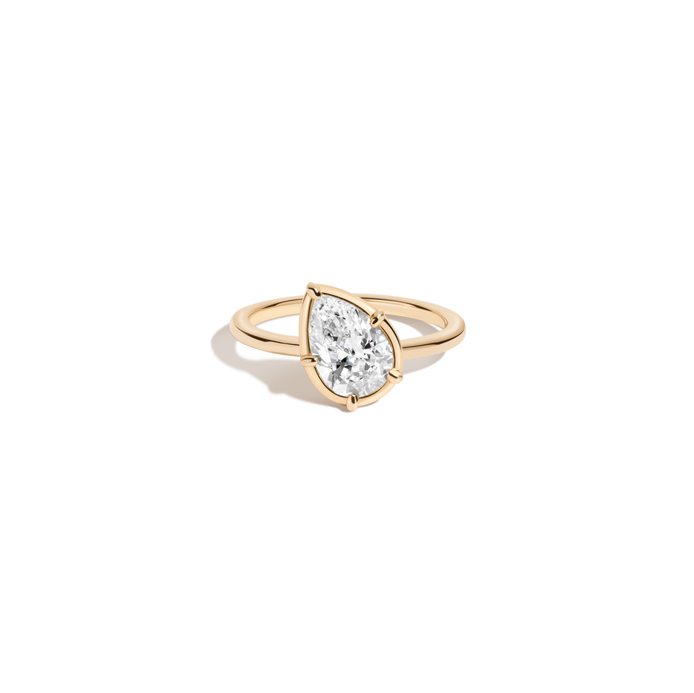 1ct Pear Lab Grown Diamond Georgian Ring