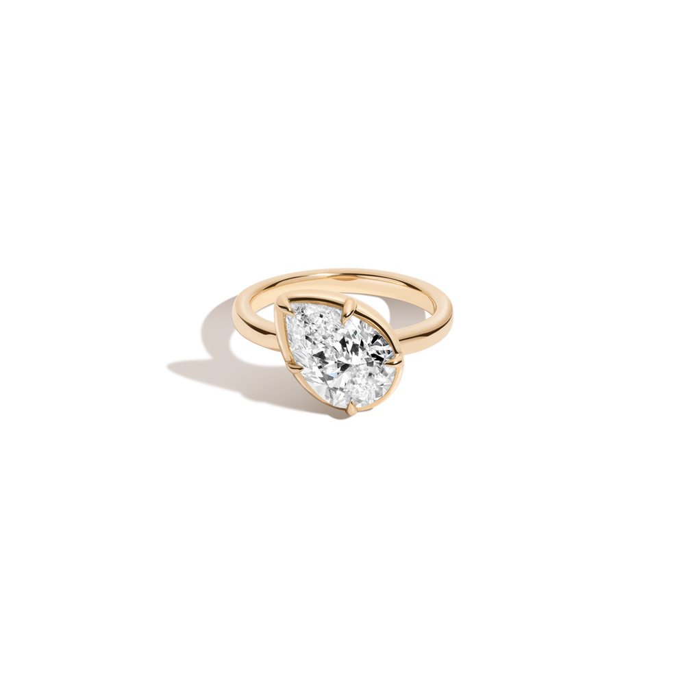 2ct Pear Lab Grown Diamond Georgian Ring
