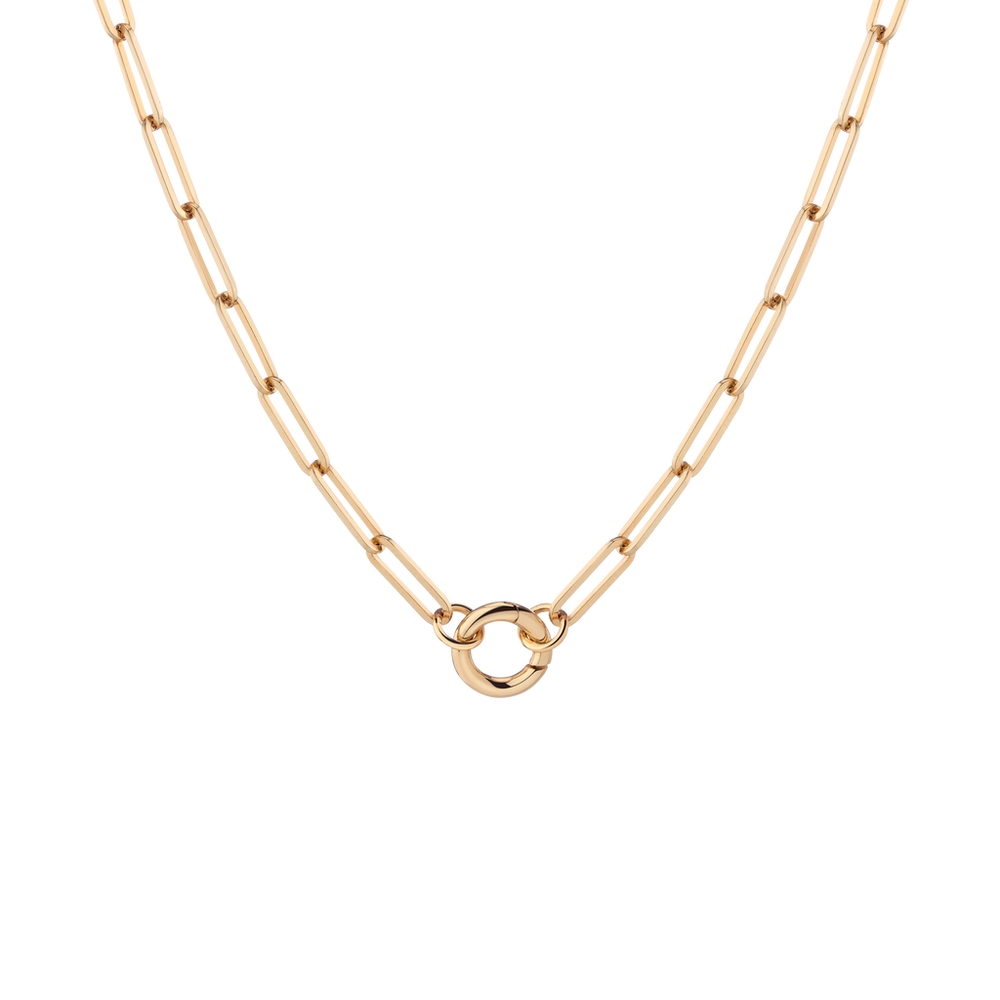 Paperclip Chain Charm Necklace - Small Bail