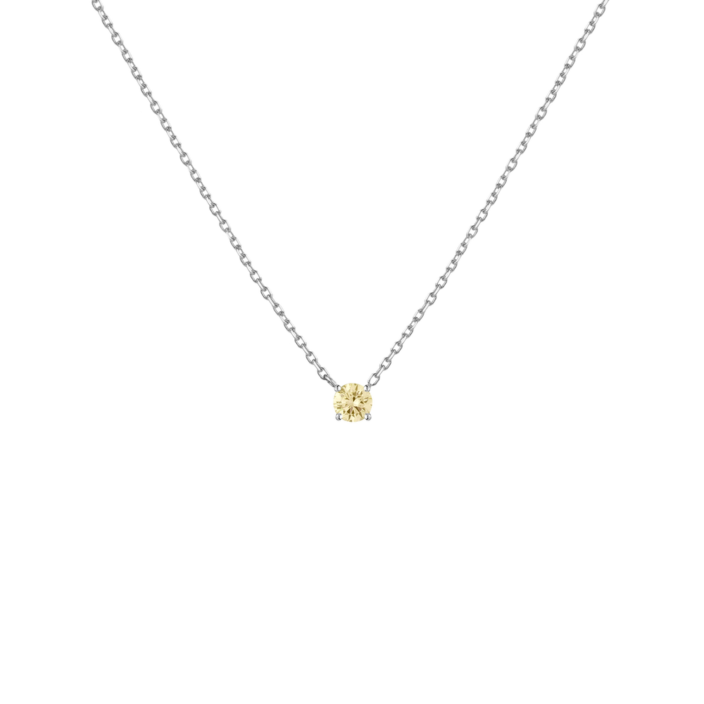 Lab Grown Yellow Diamond Solitaire Necklace