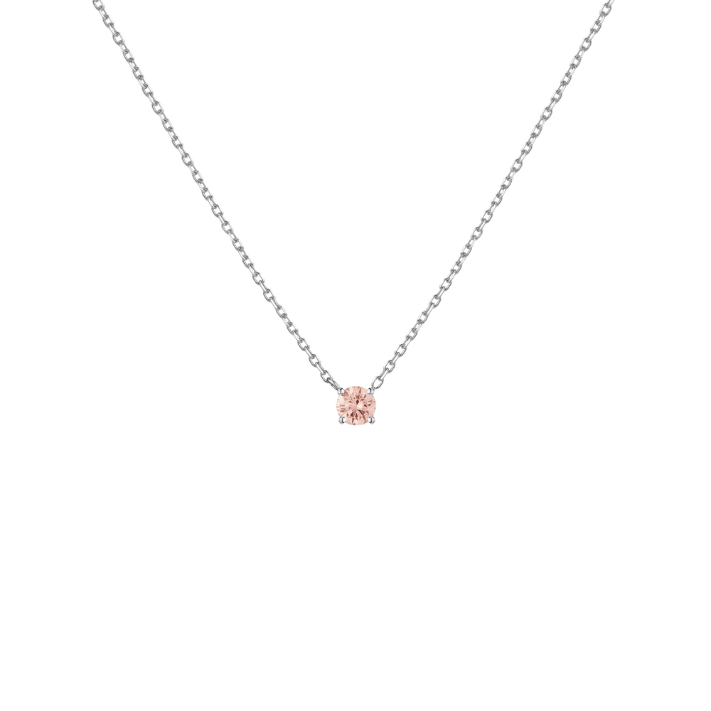 Lab Grown Pink Diamond Solitaire Necklace
