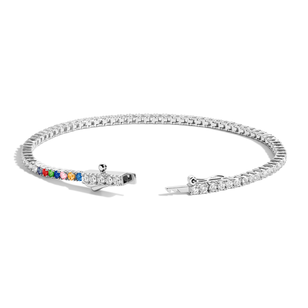 Personalized Lab Grown White Sapphire Tennis Bracelet