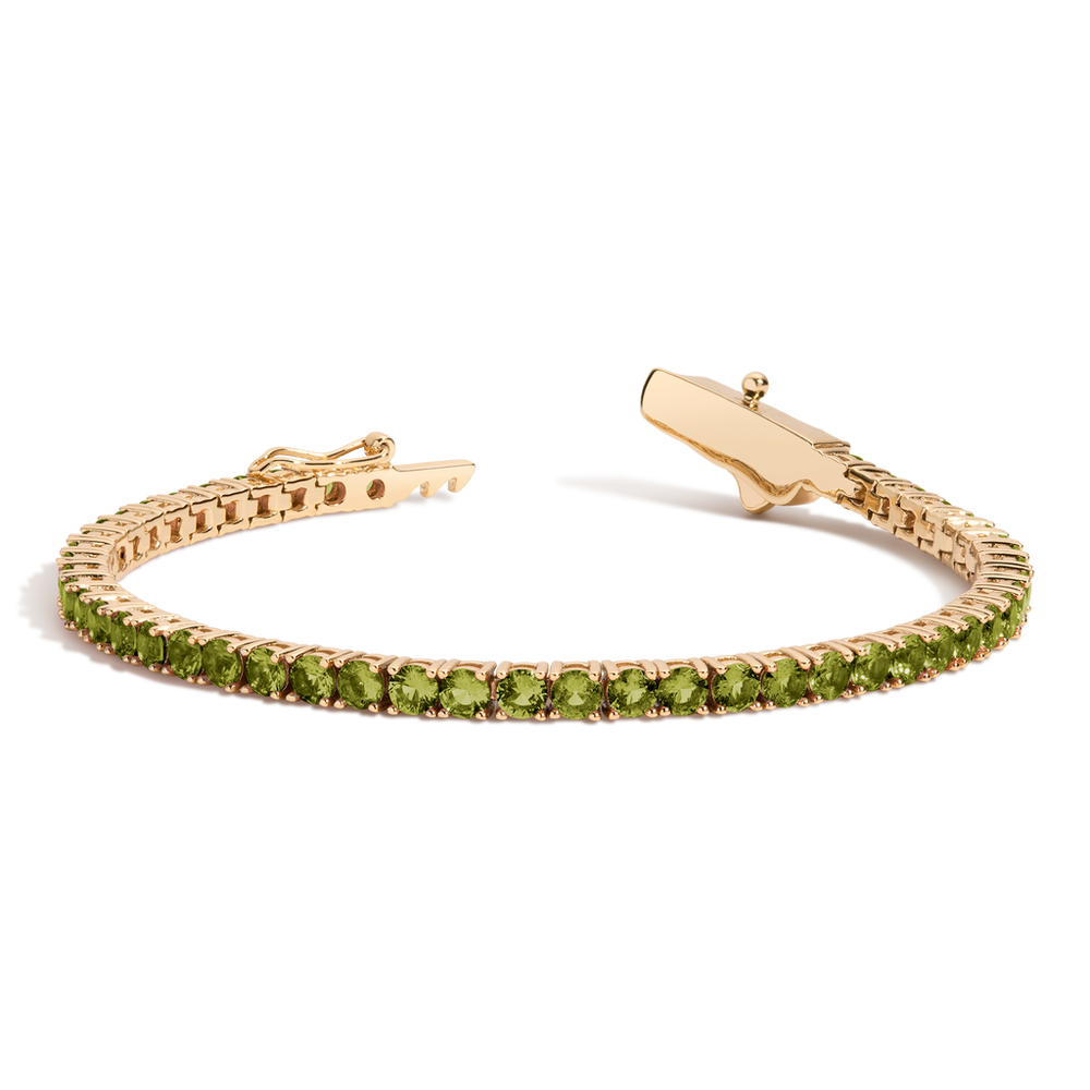 Lab Grown Green Peridot Tennis Bracelet