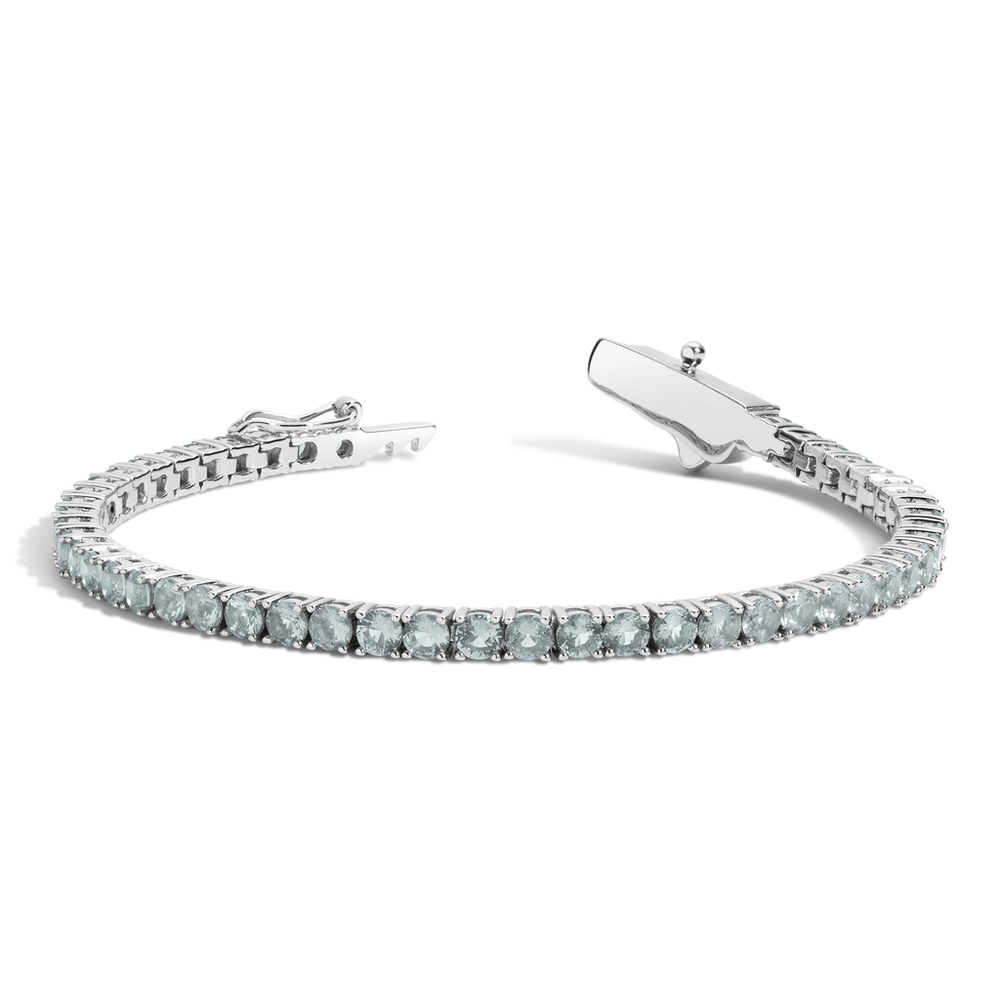 Lab Grown Blue Tourmaline Tennis Bracelet
