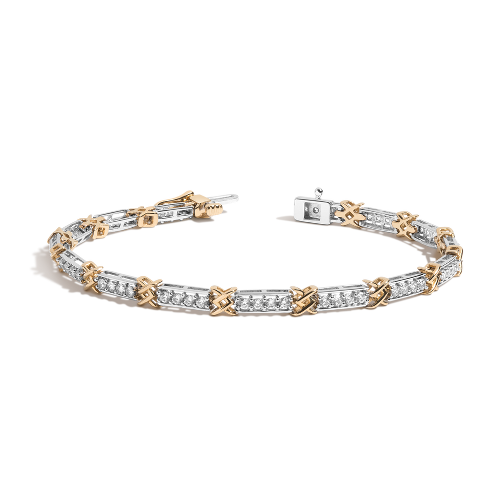 Lab Grown White Sapphire X Tennis Bracelet