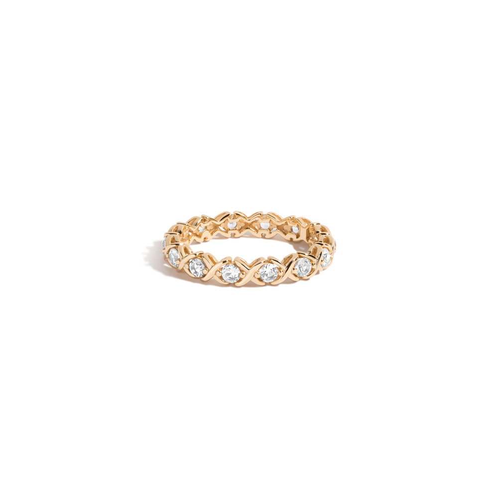 Lab Grown White Sapphire X Estate Eternity Ring