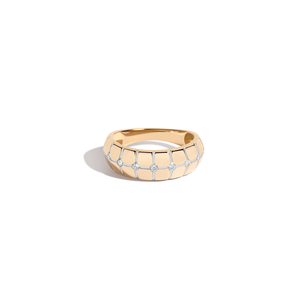 Lab Grown White Sapphire Matrix Ring