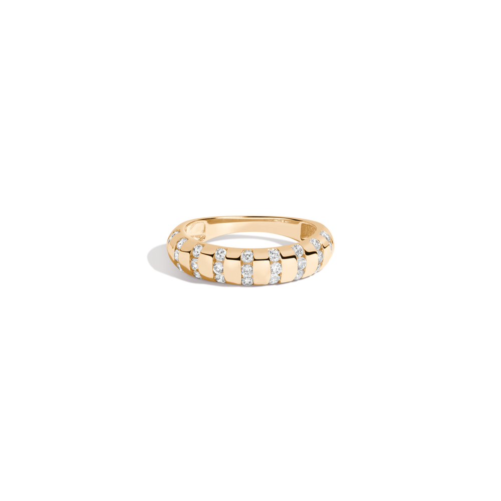 Lab Grown White Sapphire Striped Matrix Ring