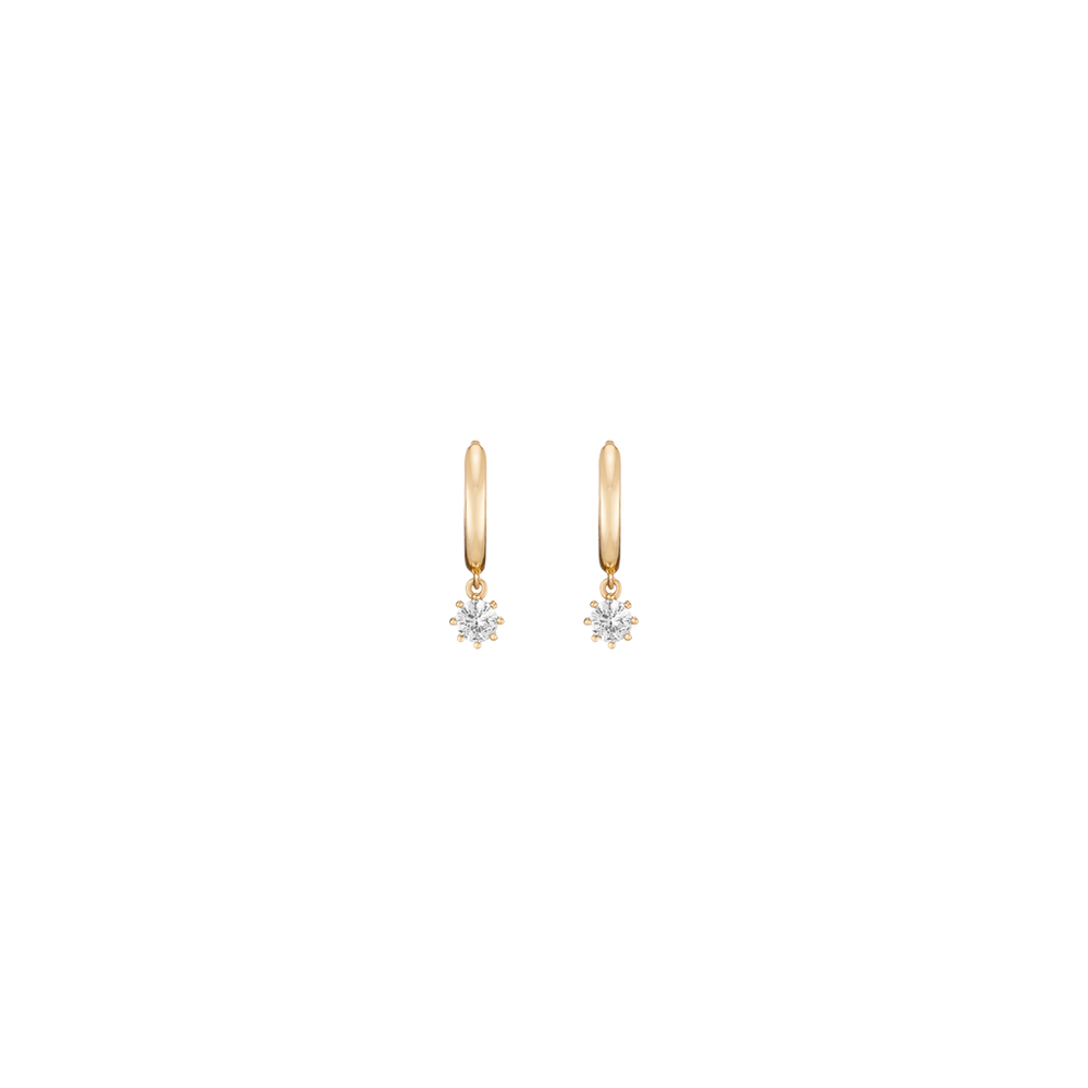Lab Grown White Sapphire Drop Huggie Earrings