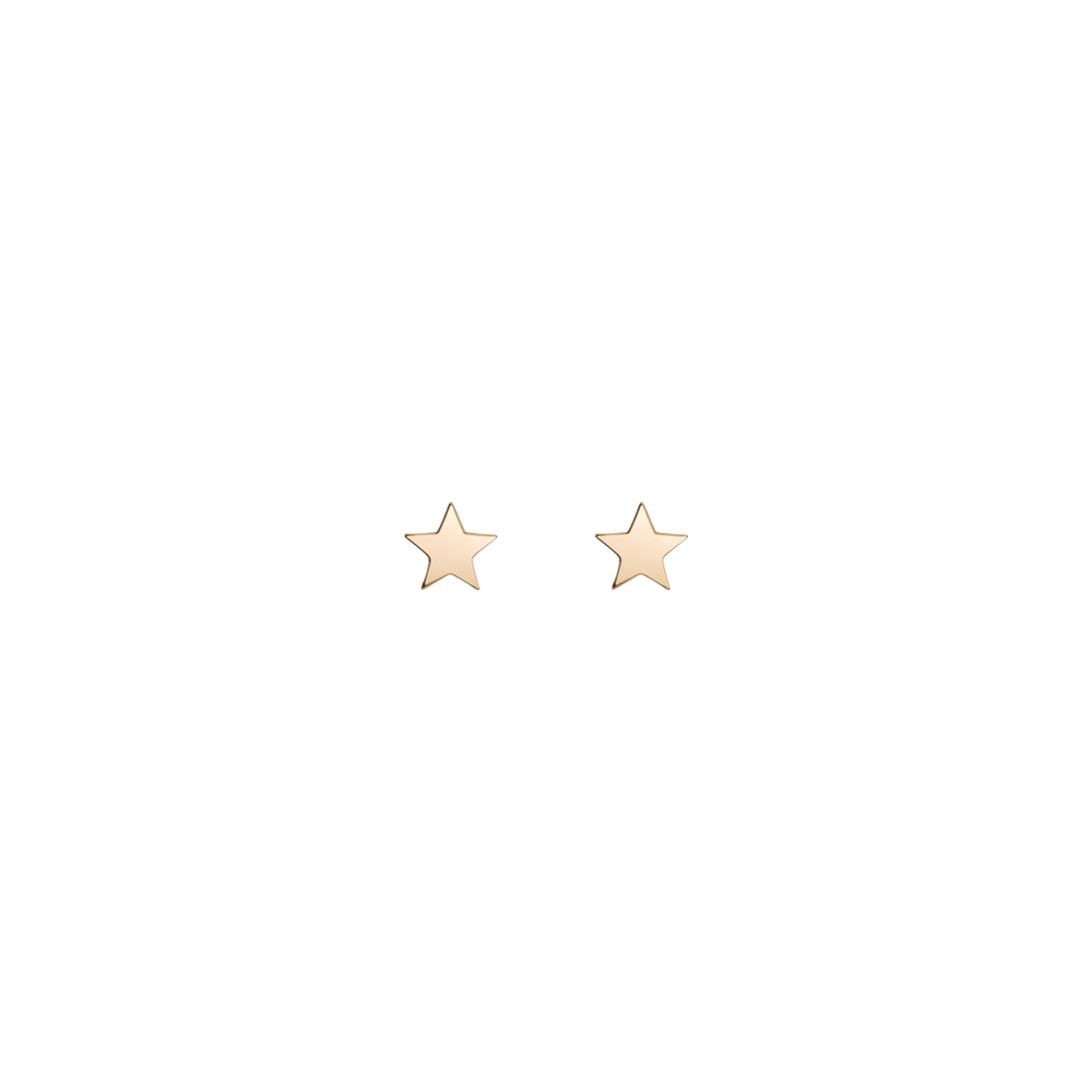 Gold Nova Star Stud Earrings