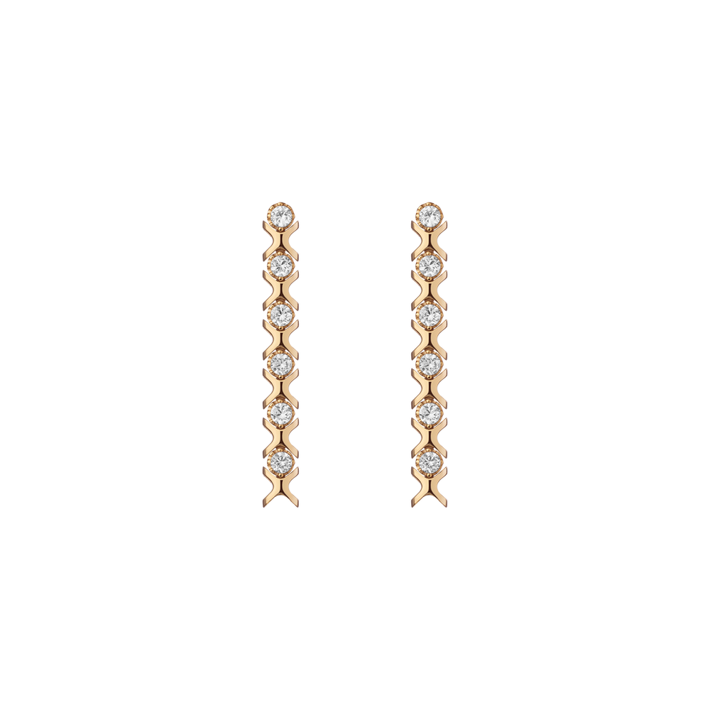 Bold Lab Grown White Sapphire X Estate Tennis Earrings