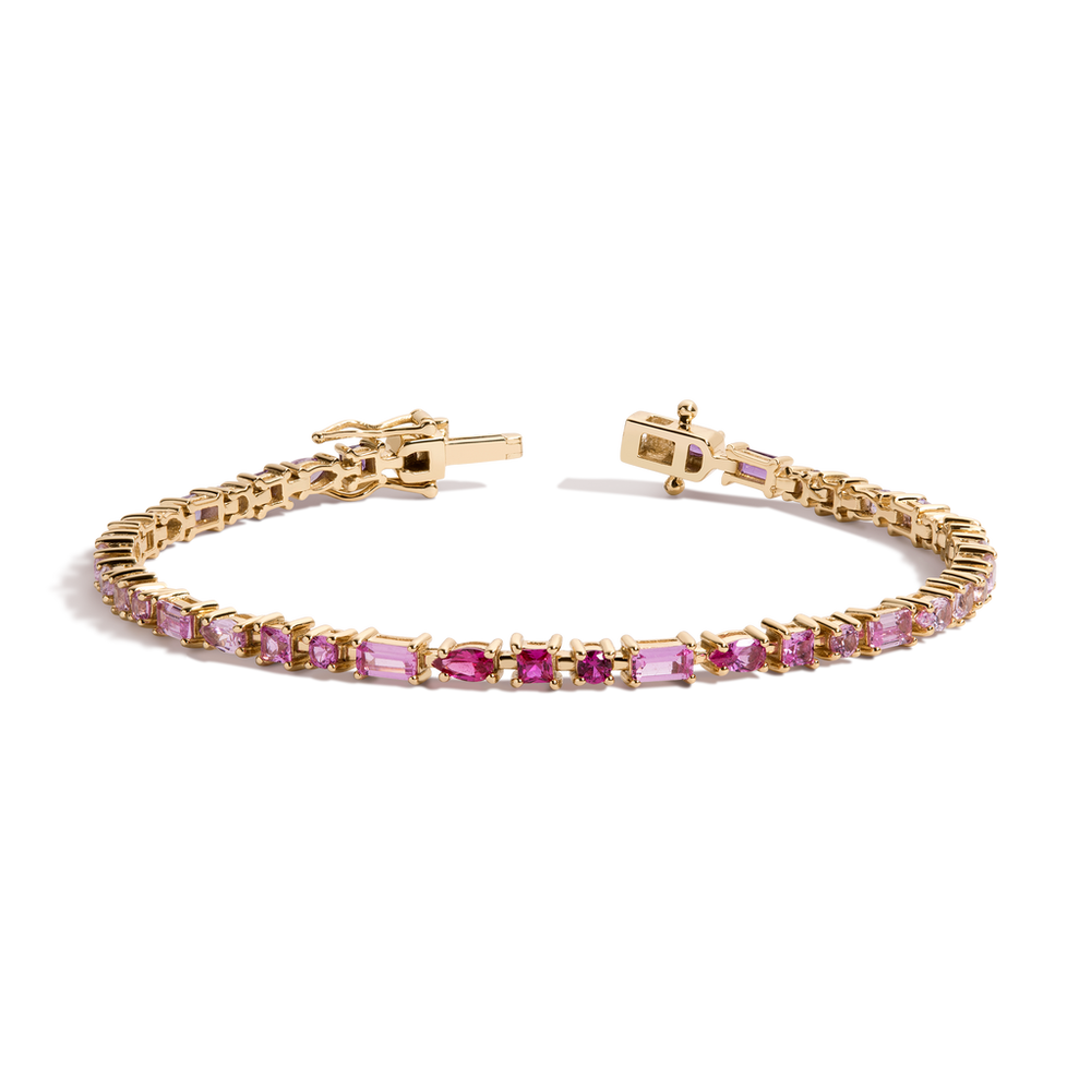 Pink Ombré Mosaic Tennis Bracelet